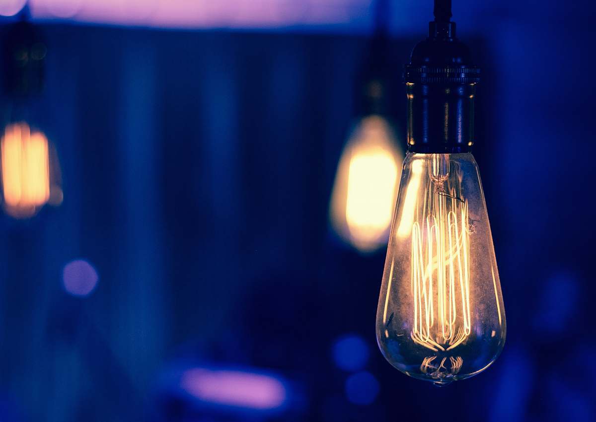 light selective focus photography of light bulb boulder